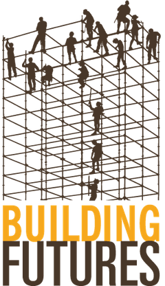 Building Futures logo: workers climbing scaffolding above the words Building Futures