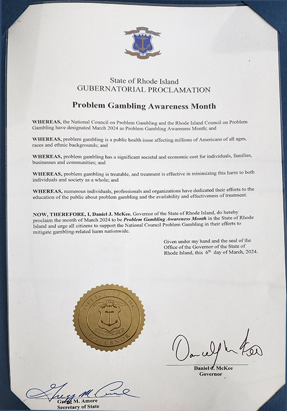 Gambling month proclamation