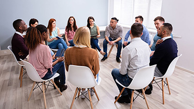 group session advocating for mental health